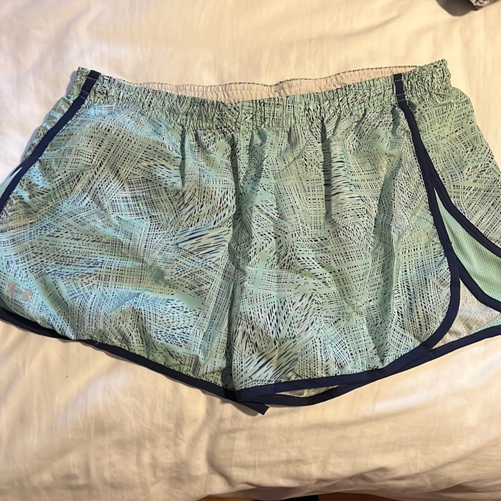 Navy and baby blue workout shorts
